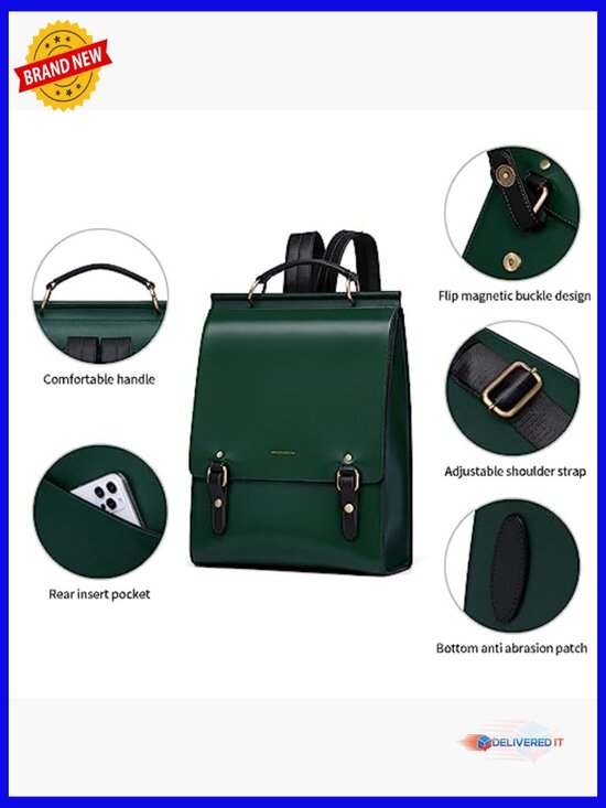 Genuine Leather Backpack Purse Women Vintage Travel Daypack Laptop Bag main image 4